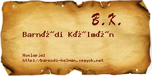 Barnódi Kálmán névjegykártya