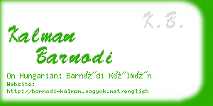 kalman barnodi business card